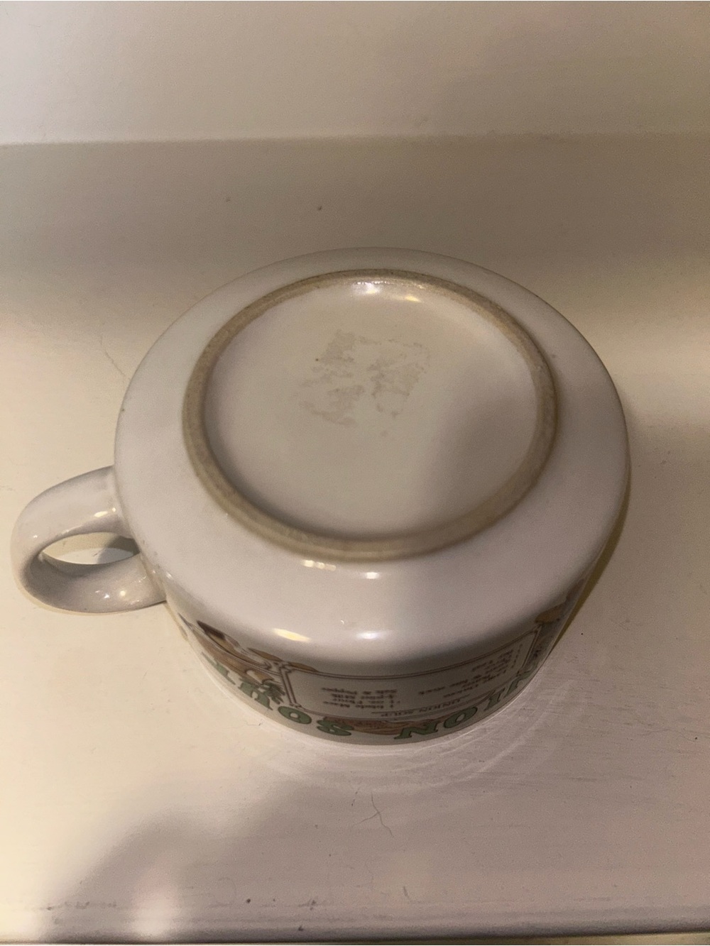 Onion Soup Recipe Ceramic Bowl - Green Lettering - Picture 2 of 4